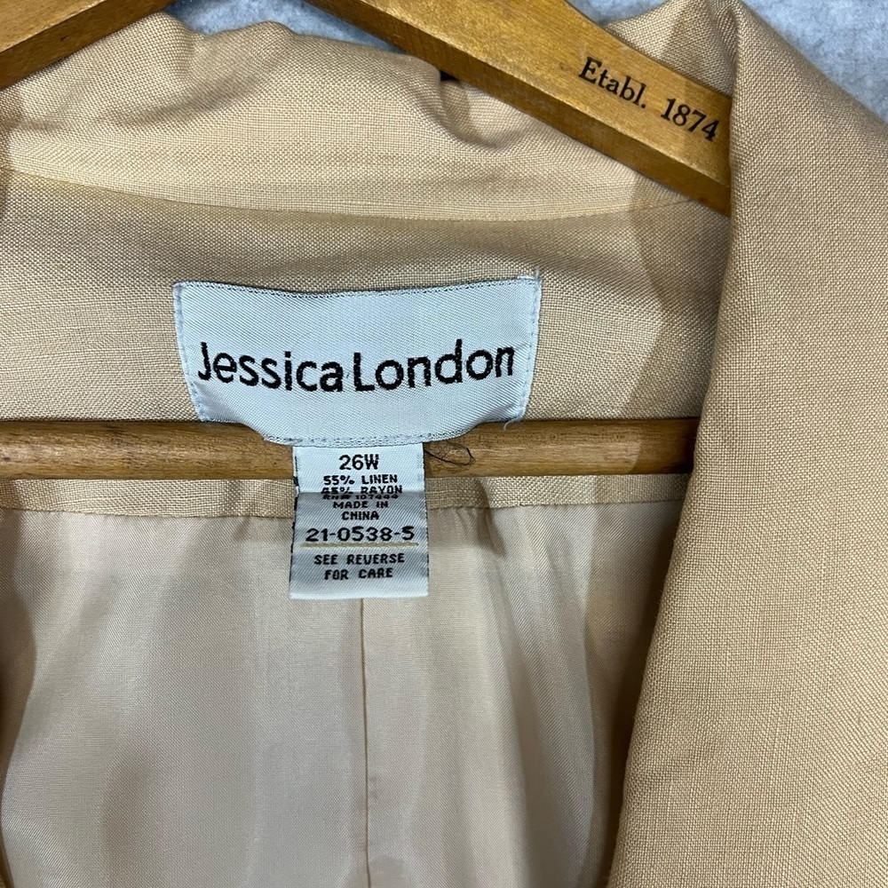 Jessica London Blazer Womens 26W Linen Blend Jacket Plus Size - Picture 6 of 7
